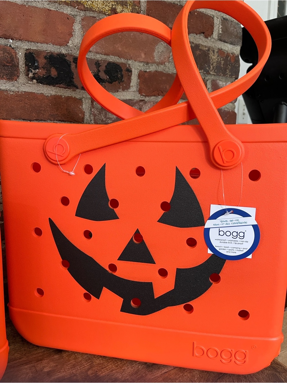 BOGG BAG Orange Pumpkin Jack-O'-Lantern Tote - Picture 2 of 11